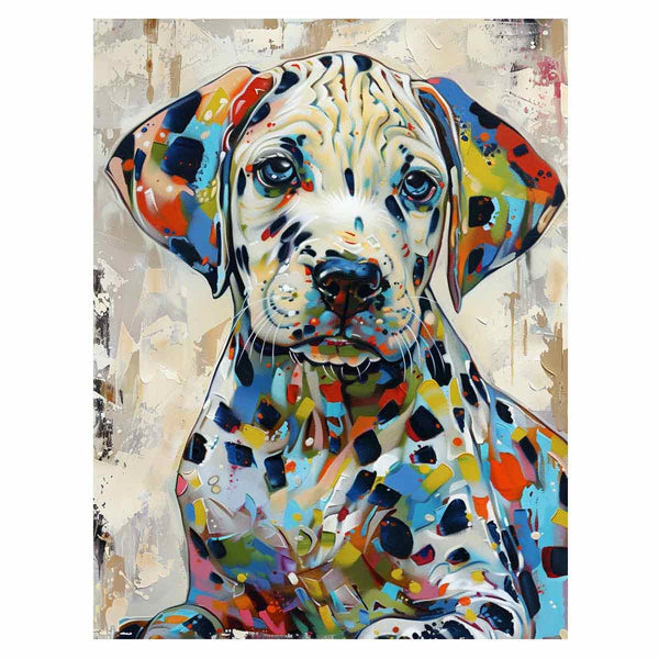Colorful Dalmatian Puppy Dog Painting Art Print