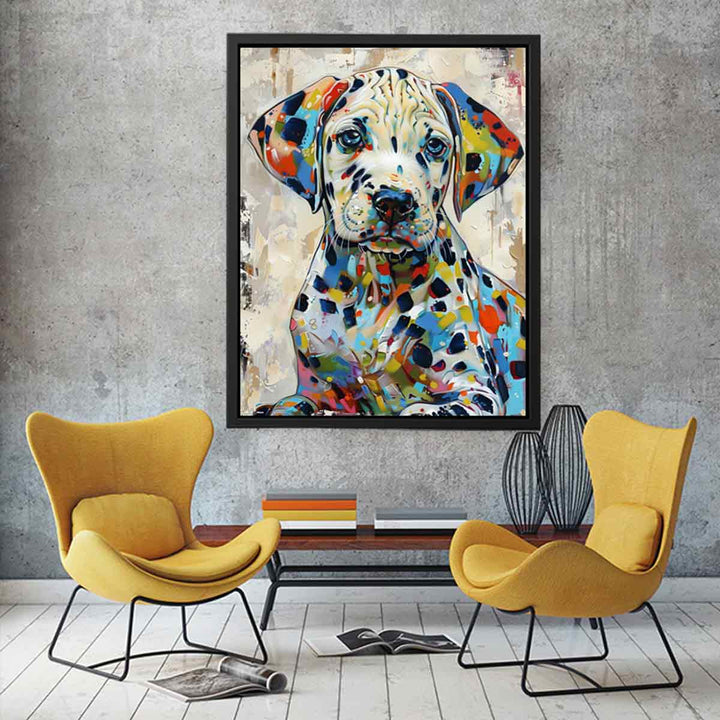 Colorful Dalmatian Puppy Dog Painting Art Print