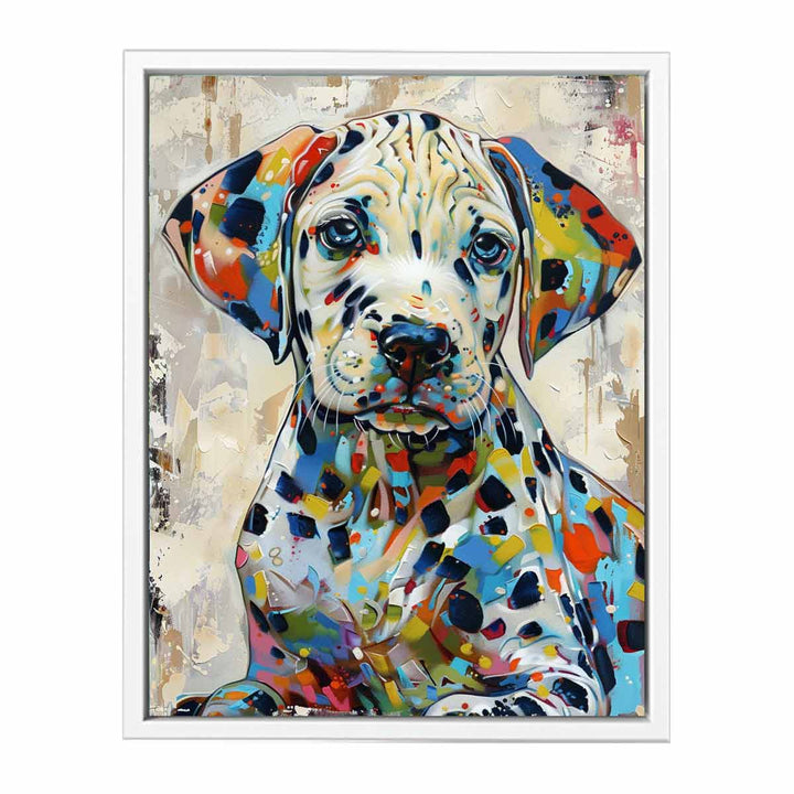 Colorful Dalmatian Puppy Dog Painting Painting