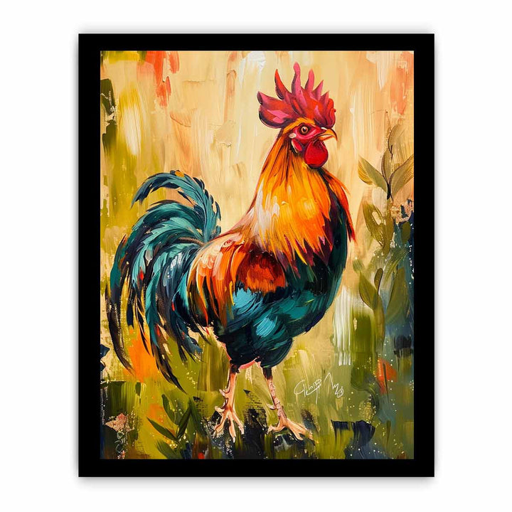 Cock Painitng framed Print