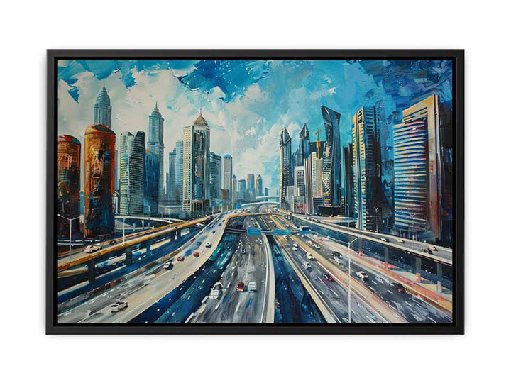 Dubai Skyline Painting canvas Print