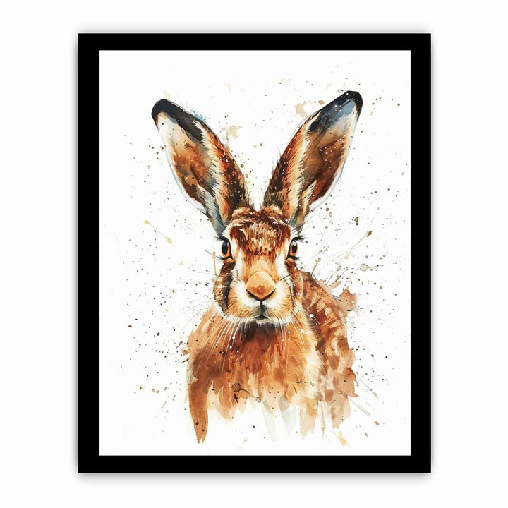 Hare Painting Watercolor.Canvas print, framed print & art print .framed Print