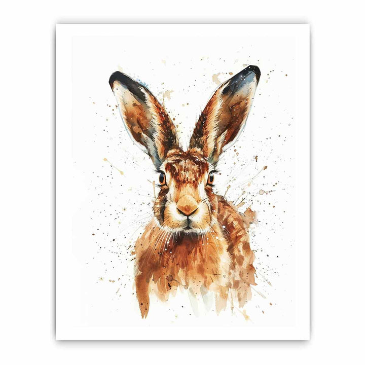 Hare Painting Watercolor.Canvas print, framed print & art print .framed Print