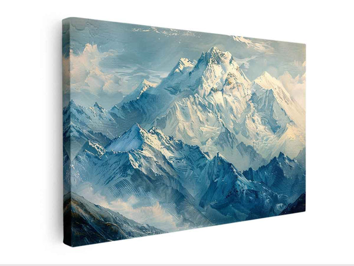 Himalayas Snow Painting canvas Print