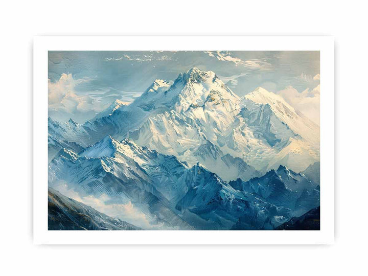 Himalayas Snow Painting framed Print