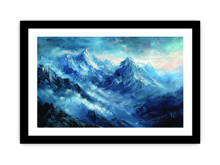 Himalayas Snow Painting framed Print