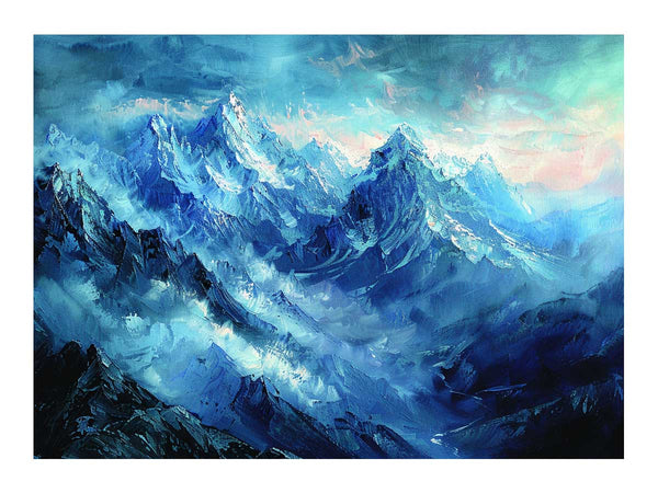 Blue Mountain Painting Art Print