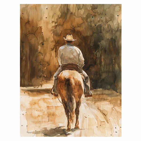 Man Riding On Horse Art Print