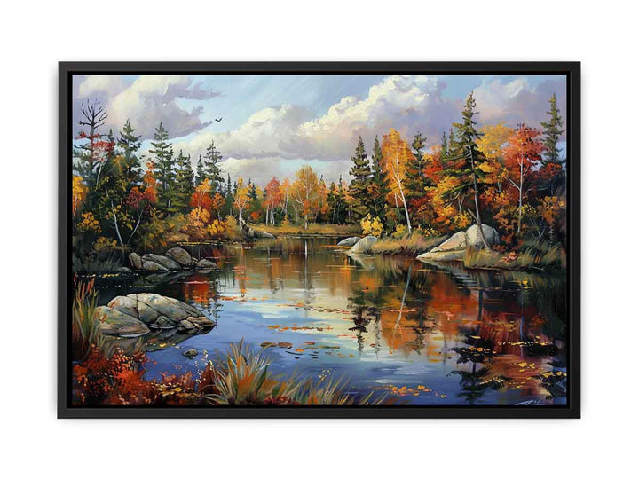 Pine River Reflection canvas Print