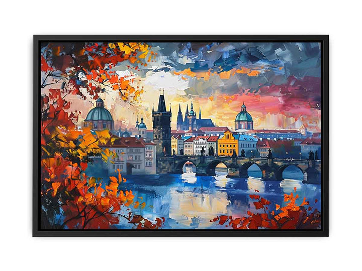 Prague City Of Hundres Spiers Painting canvas Print