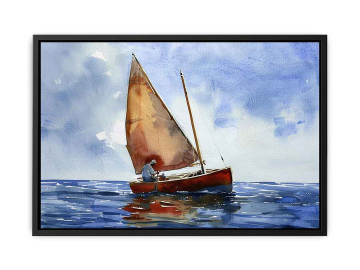 Man Sailing A Dory Painting canvas Print