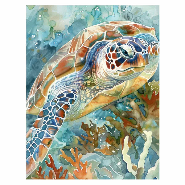 Turtle Watercolor Painting Art Print