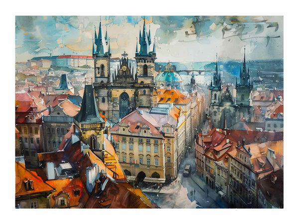 Prague City Painting Art Print