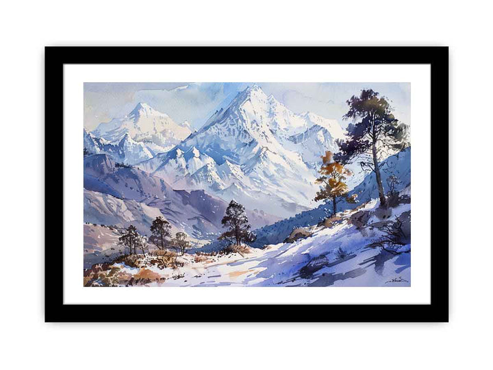 Mountain Snow Art framed Print