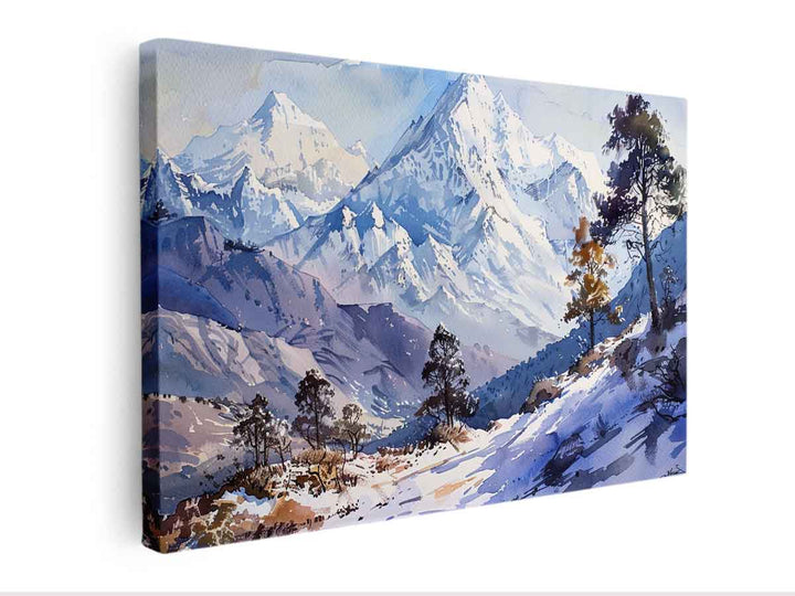 Mountain Snow Art  canvas Print