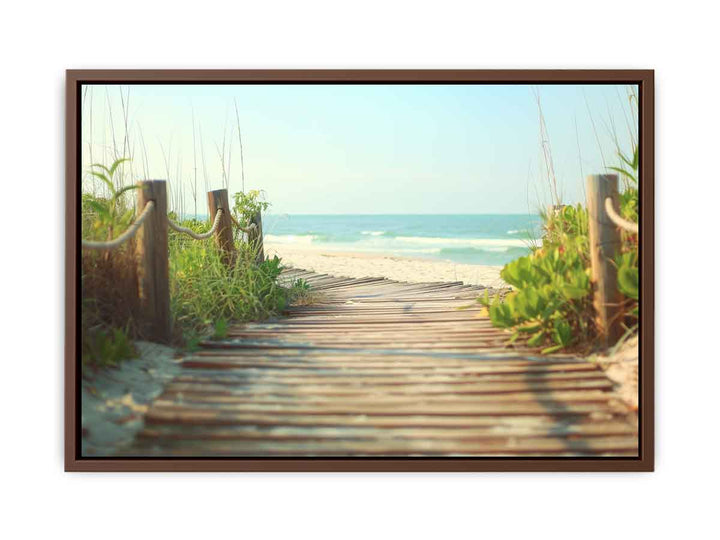 Wooden Path To Sea Painting