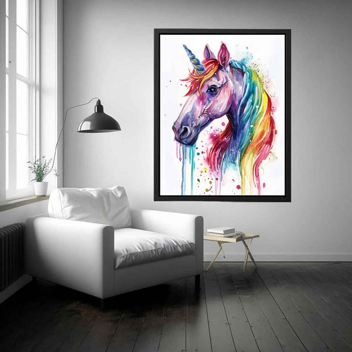 Unicorn Rainbow Watercolor Painting Art Print