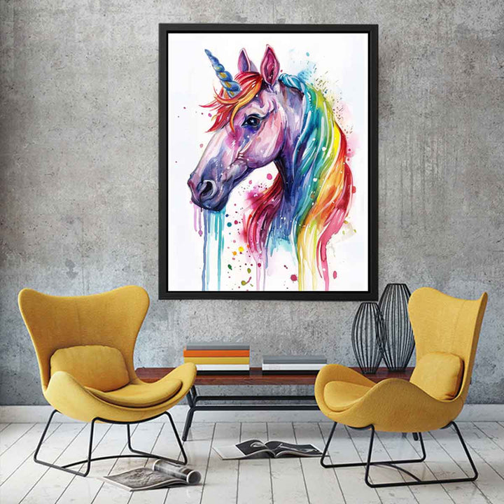 Unicorn Rainbow Watercolor Painting Art Print