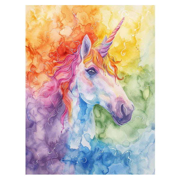 Unicorn Watercolor Painting Art Print