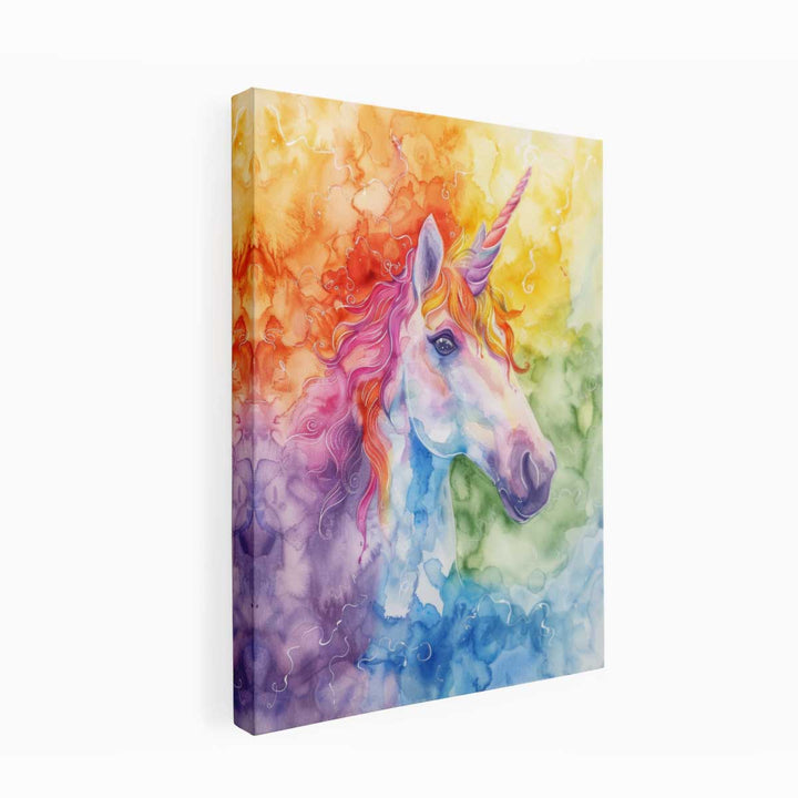 Unicorn Watercolor Painting canvas Print