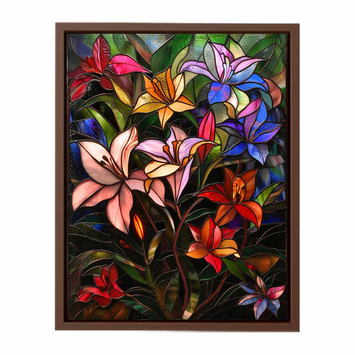 Floral Art In Stained Glass Painting