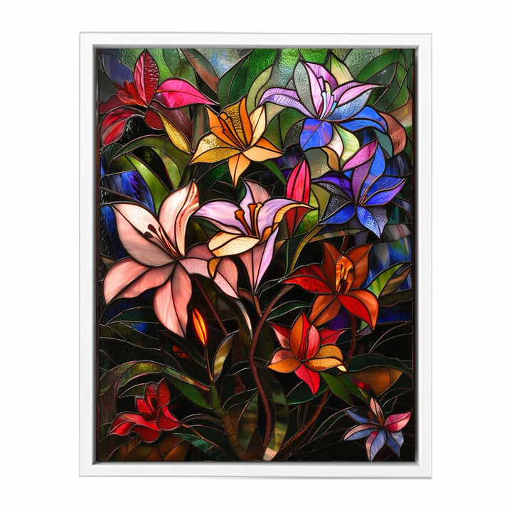 Floral Art In Stained Glass Painting