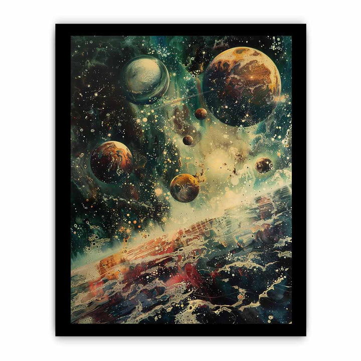 Cosmic Crowd Of Planets framed Print