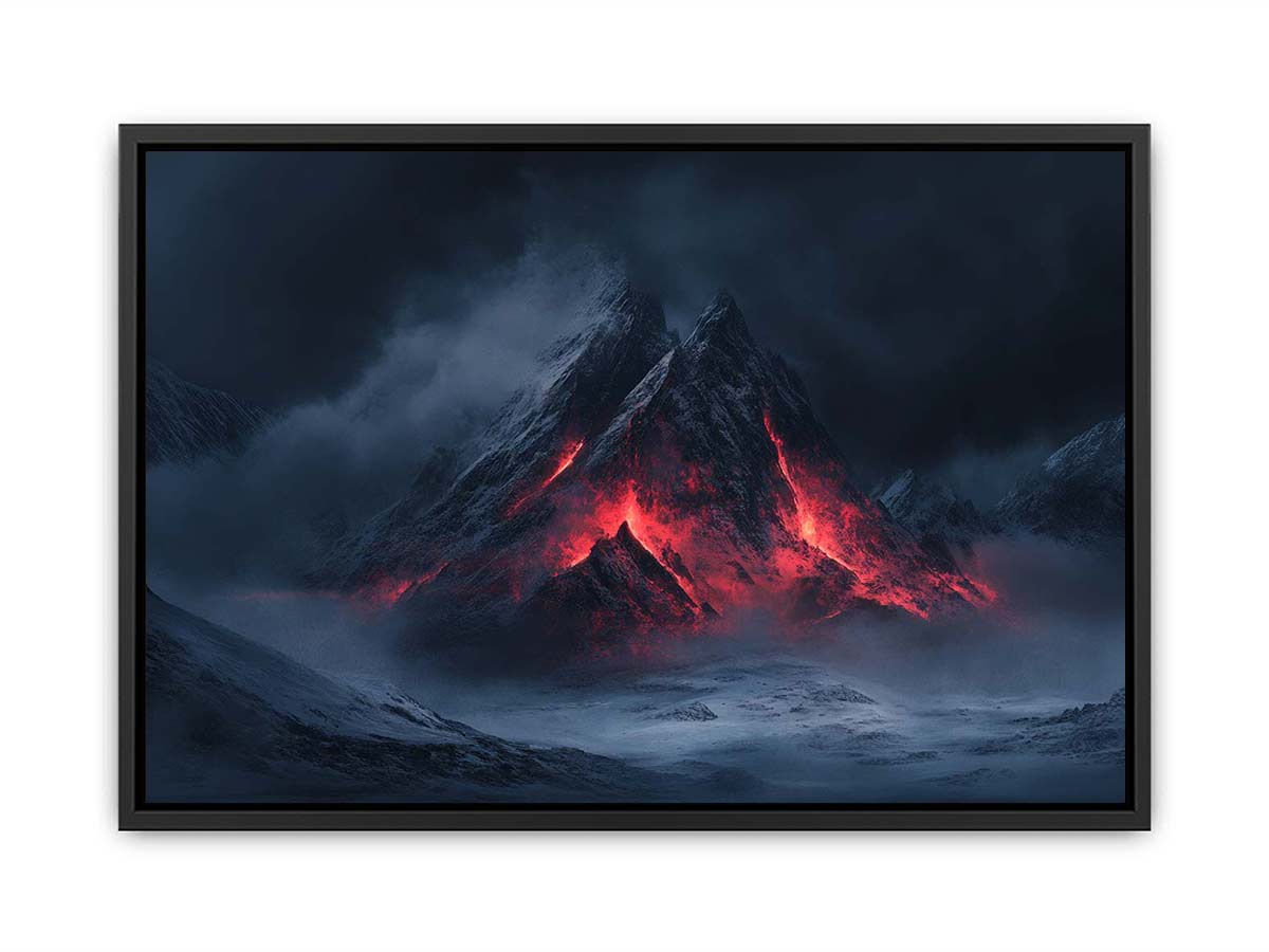 volcanic mountain premium canvas wall art for modern living room decor