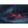 volcanic mountain premium canvas wall art for modern living room decor