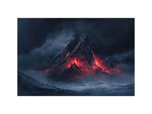 volcanic mountain premium canvas wall art for modern living room decor