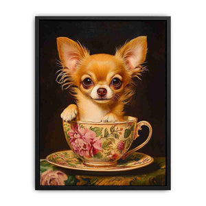 chihuahua teacup premium canvas wall art for modern living room decor