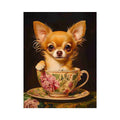 chihuahua teacup premium canvas wall art for modern living room decor