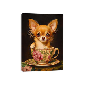 chihuahua teacup premium canvas wall art for modern living room decor
