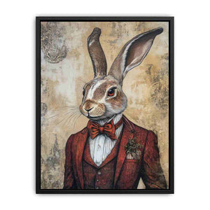 rabbit portrait premium canvas wall art for modern living room decor