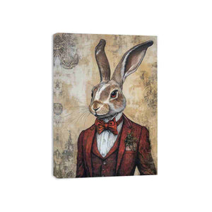rabbit portrait premium canvas wall art for modern living room decor