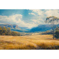 mountain valley landscape artwork for modern living room decor