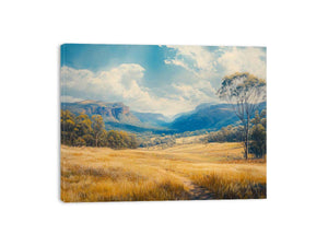 mountain valley landscape artwork for modern living room decor
