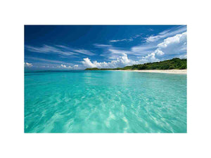 Turquoise beach canvas art for coastal living room decor