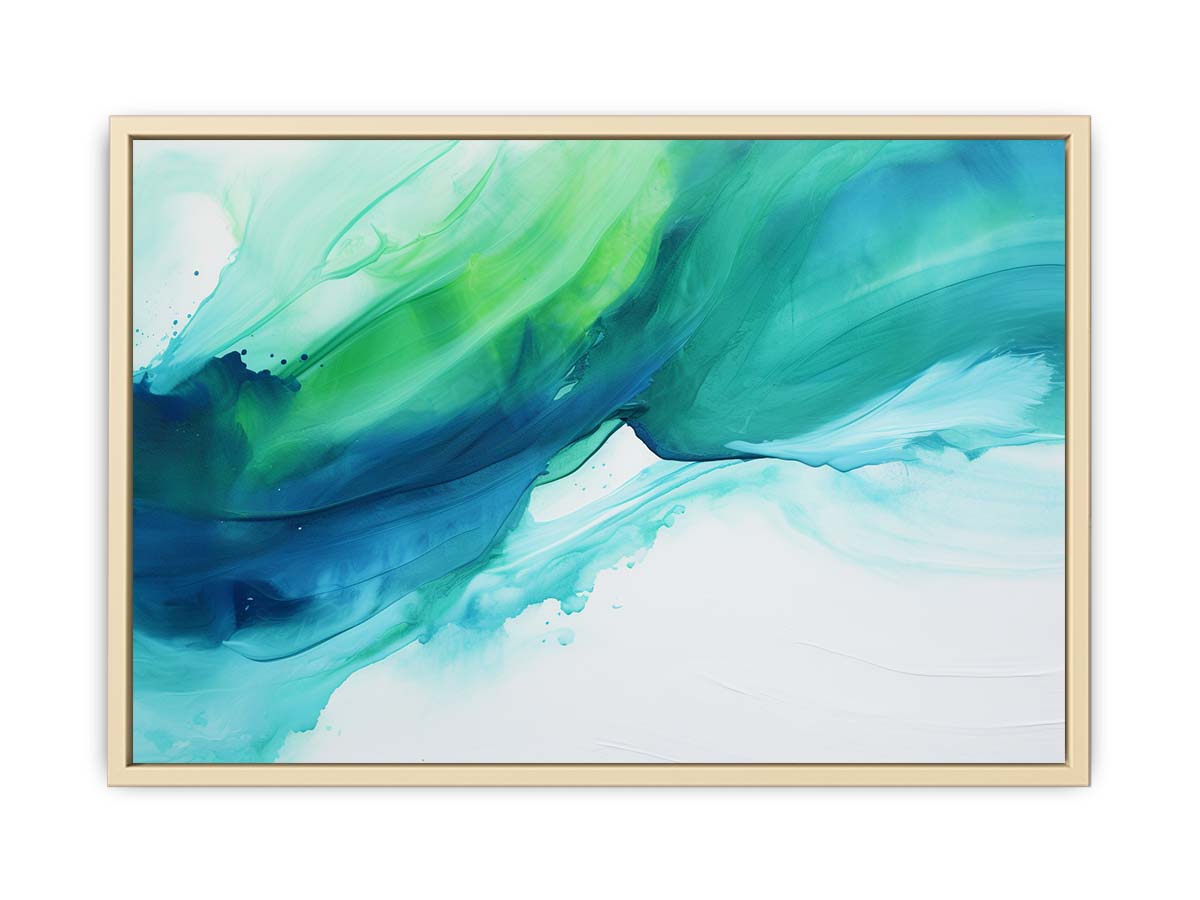 Blue Green Abstract Art Framed Print