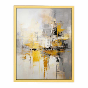 Yellow Black  Abstract Art  Poster