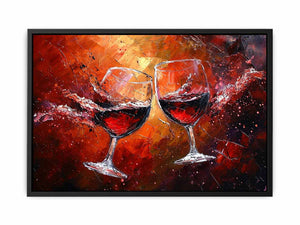 Red wine glass art 