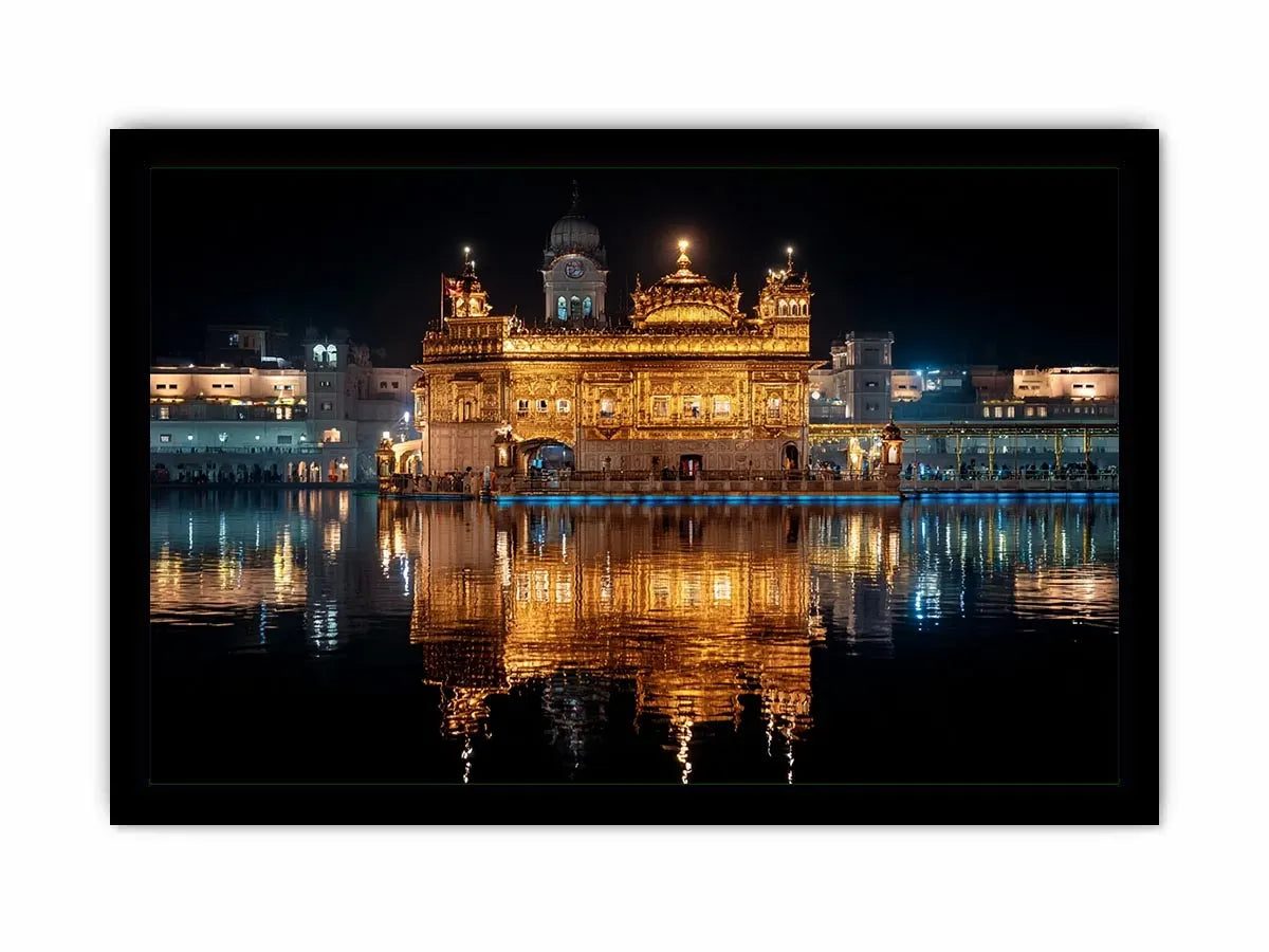 Golden Temple painting Amritsar reflection water Sikh temple spiritual wall art canvas