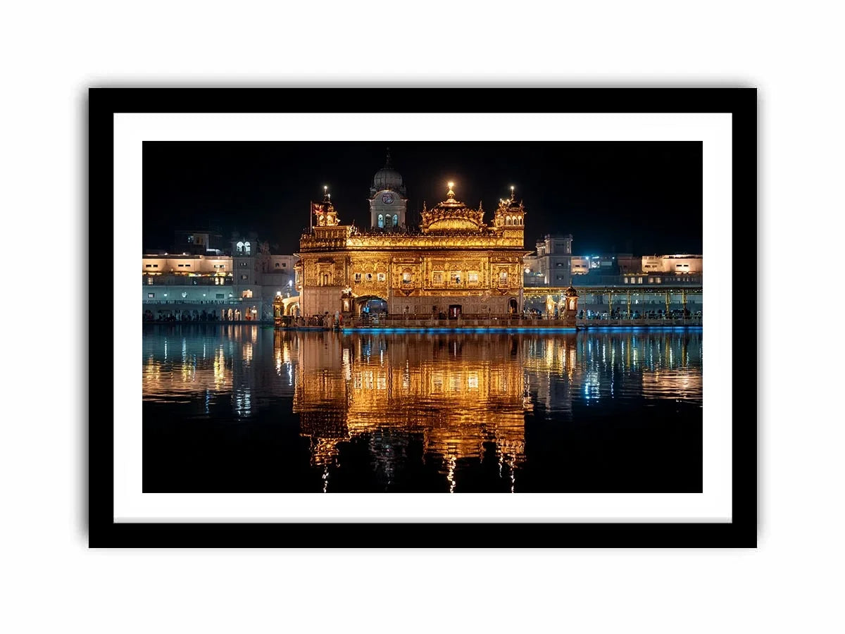 Golden Temple painting Amritsar reflection water Sikh temple spiritual wall art canvas