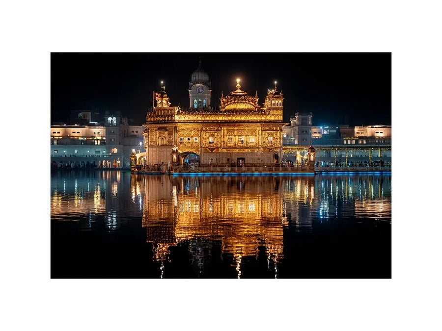 Golden Temple painting Amritsar reflection water Sikh temple spiritual wall art canvas