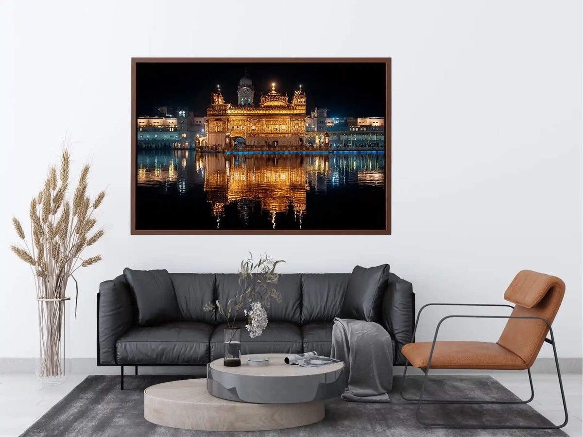 Golden Temple painting Amritsar reflection water Sikh temple spiritual wall art canvas