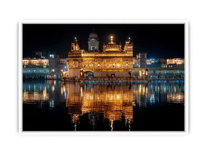 Golden Temple painting Amritsar reflection water Sikh temple spiritual wall art canvas