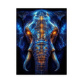 Electric elephant portrait with glowing golden energy neon canvas art for modern luxury wall decor