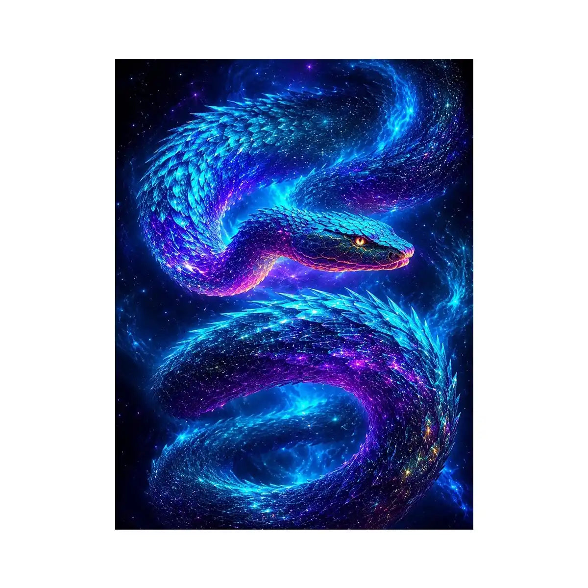Galaxy serpent canvas art for modern living room decor