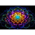 Sacred geometric flower canvas art for modern living room decor