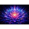 Crystal lotus bloom canvas art for modern living room decor